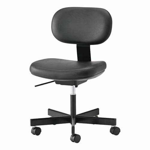 導電チェア 背付き 導電 ウレタン巻双輪キャスター (EH型) ブラック DC-EH12B