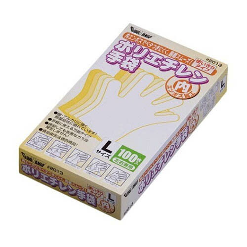乐天商城 - ポリエチレン手袋 内エンボス 100枚入 クリア L 2013