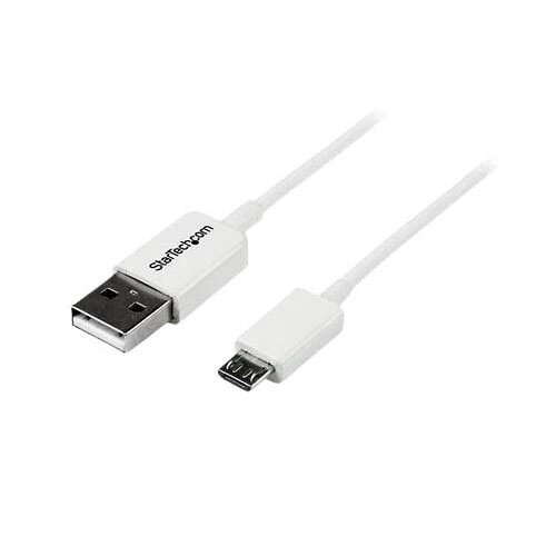 USBマイクロB ケーブル 1m ホワイト Type-A (オス) - Micro-B (オス) USBPAUB1MW