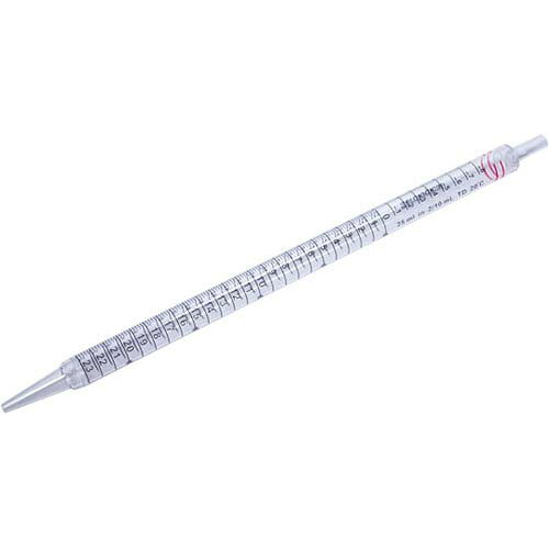 ●無菌性保証水準（Sterility Assurance Level =SAL）：10^-6●サイズ：310 ± 2mm●口径：直径5.1 ± 0.1mm●外径：15.16 ± 0.1mm ※一番太い部分●包装形態：ペーパー／プラスチック個別包装（使い捨てタイプ）●容量：25mL●個別包装●滅菌済み（ガンマ線）●Non Pyrogenic●Non cytotoxic●目盛つき●材質（本体）：ポリスチレン●カラー（本体）：パープル●入数：200本（25本×8袋）●事業者向け商品です。リニューアルに伴い、パッケージ・内容等予告なく変更する場合がございます。予めご了承ください。広告文責：楽天グループ株式会社050-5212-8316