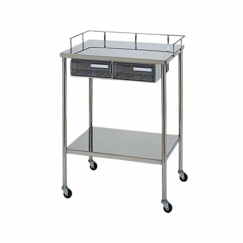 ステンレスワゴン 機械卓子 クリア引出付(2個) ステンレスワゴン(ヒキダシヅケ)MA-2A