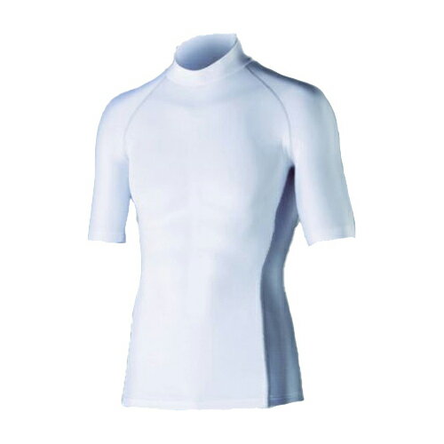 冷感 消臭 パワーストレッチ半袖ハイネックシャツ ホワイト L JW-624-WH-L