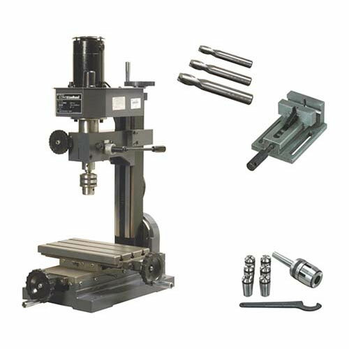 ●小型で場所を取らない省スペース型の卓上フライス盤です。●正回転逆回転機能、回転速度は無段階のダイヤル式で素材にあわせた金属加工が容易に行えます。●基本的なオプション5点が付いたお買い得セットです。●サイズ(mm)：355*420*590〜730●スピンドル：MT‐2●ミーリングヘッド上下：220mm●回転速度(高低切替)：高100〜2000rpm・低100〜1000rpm●テーブルまでの距離：270mm●コラム傾斜：±45度●テーブルサイズ：240*145mm●送りハンドル(左右前後)：0.025mm／目盛・80目盛／回転●ファインフィード：0.05mm／目盛・1.8mm／回転●電源：AC100V 50／60Hz 150W●重量：40kg●セット内容、LittleMilling1本体(No.66400)、ドリルチャック(本体装着済)No.66215、チャックキー、エンドミル2枚刃(刃径3mm・軸径6mm)No.32030、引き型コレット(6mm)、クランプセット(10点入)No.66426、Tスロットナット*4ヶ、標準工具一式・油差し、標準工具(レンチ＆スパナ)、クイックバイス(No.66205)、コレットホルダーセット(No.66240)、エンドミル2枚刃 刃径4mm 軸径8mm(No.32040)、エンドミル2枚刃 刃径6mm 軸径8mm(No.32060)、エンドミル2枚刃 刃径8mm 軸径10mm(No.32080)●事業者向け商品です。リニューアルに伴い、パッケージ・内容等予告なく変更する場合がございます。予めご了承ください。広告文責：楽天グループ株式会社050-5212-8316