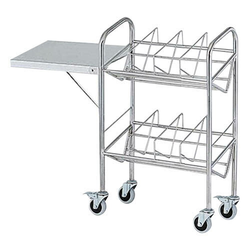 カルテワゴン(パイプタイプ) 670*318*1010mm 補助板付 40P-S