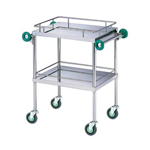 とっても静かな回診車(引出無し・抗菌ハンドル) (2段) 600(790)*450*850mm TSD-600K