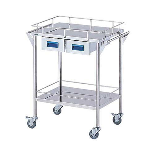 ストレージステンレスカート 2段 ブルー (幅600mm／引き出し2個) CHS-2H