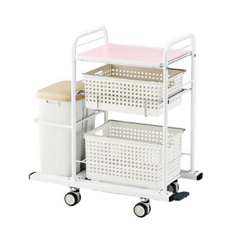 オムツ交換車(ワンタッチ4輪トータルロック) 840*455*940 SKI-4R(排泄ケア/おむつ交換車)