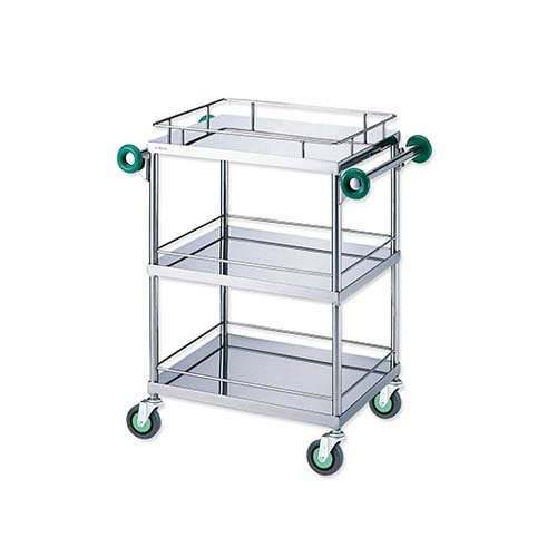 とっても静かな回診車(引出無し・抗菌ハンドル) (3段) 600(790)*450*900mm TSE-600K