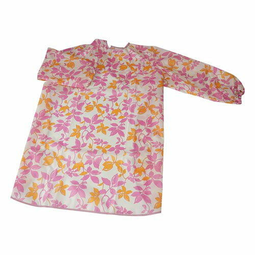 食事前掛 (袖付・超はっ水タイプ) リーフピンク 1040