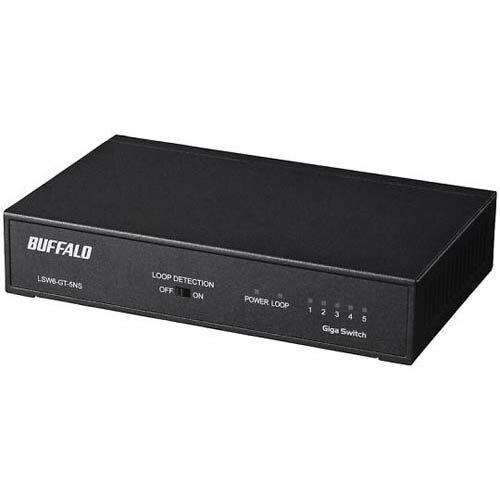 Giga 5ポート スイッチングハブ 電源内蔵 金属筐体 マグネット付 ブラック LSW6-GT-5NS／BK
