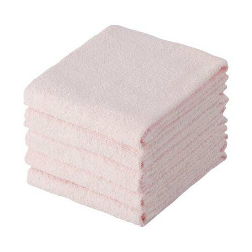 ライトカラーフェイスタオル5枚組 ピンク A219615