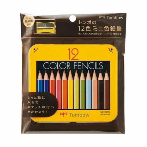 ミニ缶入色鉛筆 12色 NQ 削り器付パック BCA-151