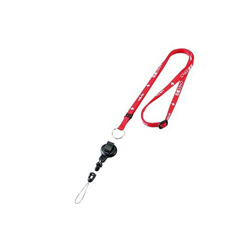 ネックストラップ (表示：医療スタッフ) リール付き レッド M-RDR
