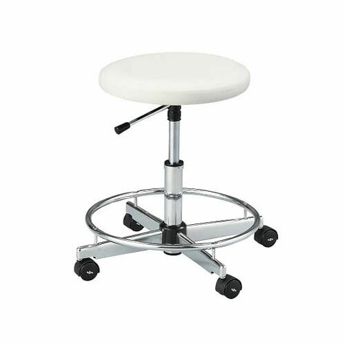 クリーンルーム用帯電防止チェア (クラス100対応) リング有り ホワイト CR-84W