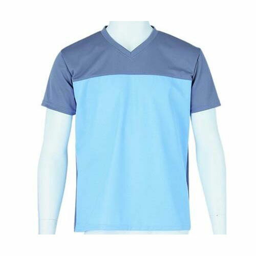 入浴介護Tシャツ (男女兼用) ブルー M 403340-10