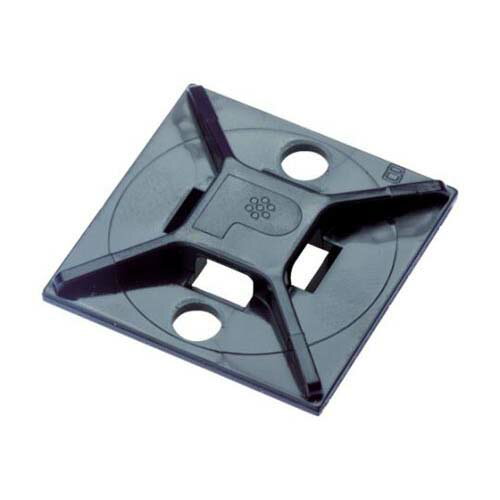 マウントベース アクリル系粘着テープ付き 耐候性黒 (100個入) ABMM-AT-C0