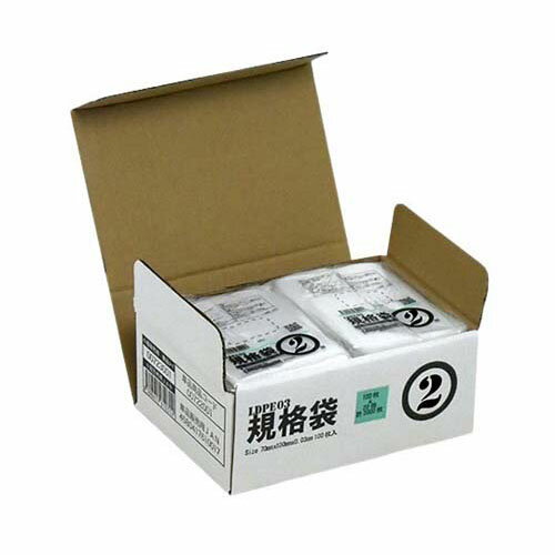 小箱売：PE規格ポリ袋 03透明 2号 100枚*20冊入 00723002