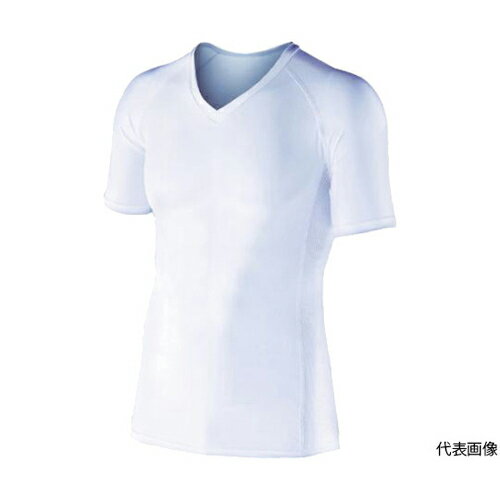 BT冷感 パワーストレッチ 半袖Vネックシャツ ホワイト M JW-622-WH-M