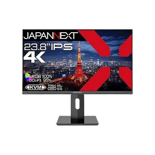 液晶ディスプレイ 23.8型/3840×2160/HDMI、DP、USB Type-C×1/ブラック/スピーカー有/2年保証 JN-IPS2380UHDR-C65W-HSP