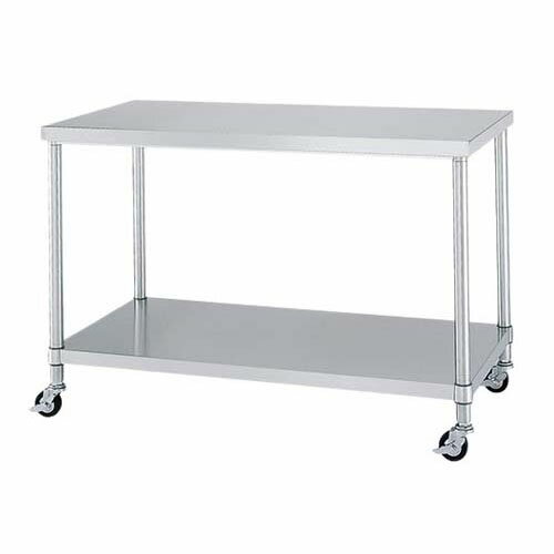 ステンレス作業台 ベタ棚 キャスター付 900*600*800mm WBC-9060-800-R75