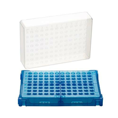 Pro Lab. & Healthcare ShopのPCRラック 青 本体*20個入 T328-96B｜アングル3