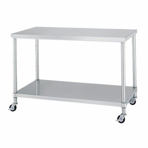ステンレス作業台 ベタ棚 キャスター付 1500*750*800mm WBC-15075-800-R75