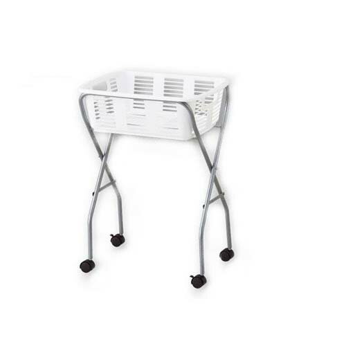 脱衣カゴワゴン・ラック1段式 ホワイト キャスター有り YBW-1C