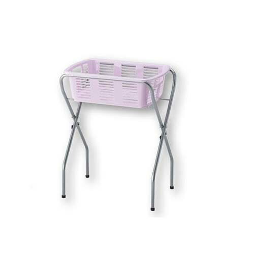 脱衣カゴワゴン・ラック1段式 ラベンダーピンク キャスター無し YBW-1P