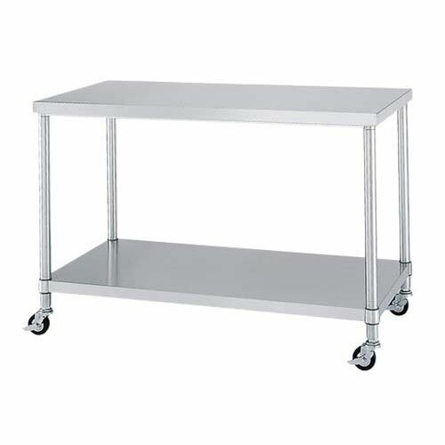 ステンレス作業台 ベタ棚 キャスター付 1800×900×800mm WBC-18090-800-R75