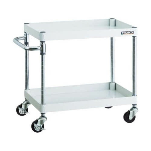 フェニックスワゴン 600X400 2段 直径75ゴム車輪 W色 PEW-662-G75-W