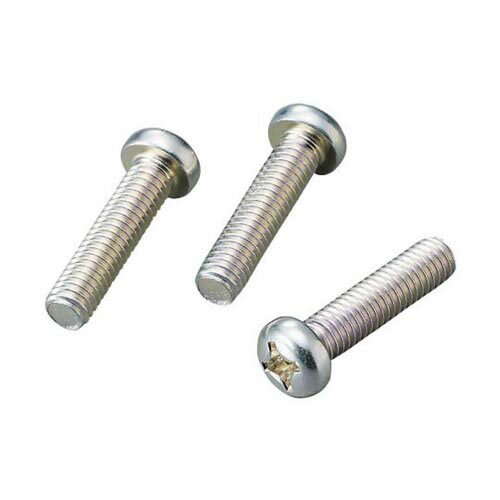 (+) ナベ小ネジ 鉄 (三価ホワイト) 100本入 M2*18