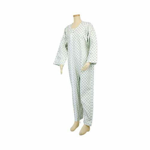 介護用パジャマ テイコブエコノミー上下続き服 グリーン S UW01