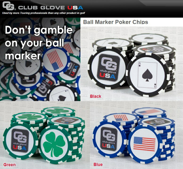 Club Glove Ball Marker Poker Chips クラブグローブ ボールマーカー ポーカー チ...