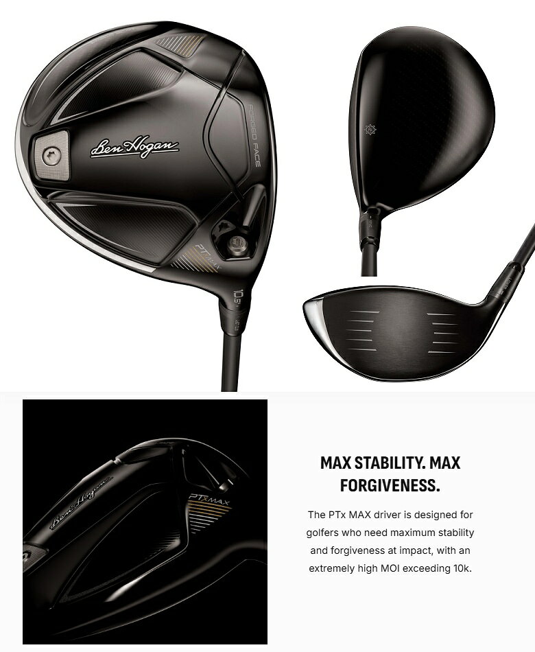 プロラインGolfの【レフティモデル】【ヘッド単体】Ben Hogan Golf PTX Max Driver Head ベンホーガン ゴルフ PTX マックス ドライバー ヘッド｜アングル2