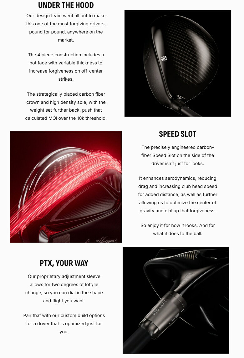 プロラインGolfの【レフティモデル】【ヘッド単体】Ben Hogan Golf PTX Max Driver Head ベンホーガン ゴルフ PTX マックス ドライバー ヘッド｜アングル3