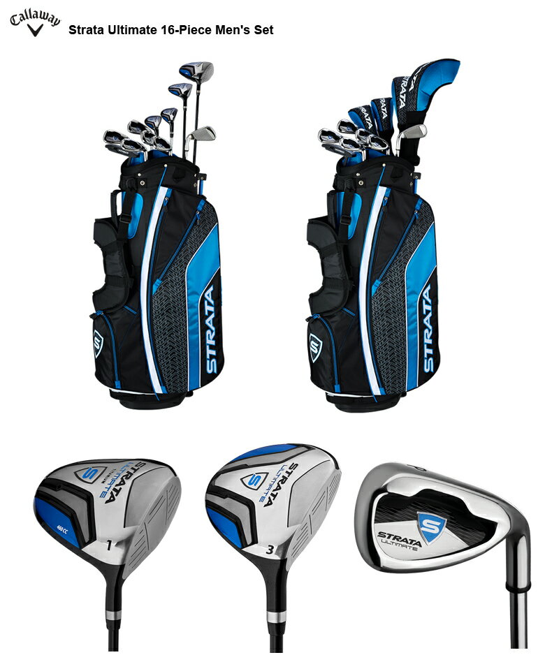 即納可！【レフティモデル】Callaway Strata Ultimate 16-Piece Mens Set キャロウェイ ストラータ アルティメット 16ピース メンズ ゴルフクラブ セット