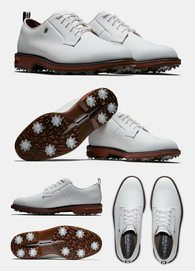 FootJoy Premiere Series - Field Golf Shoes (White / Brick) フットジョイ フィールド ゴルフ シューズ 53922
