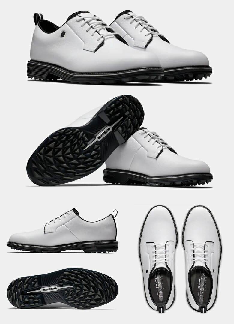 FootJoy Premiere Series - Field Spikeless Golf Shoes (White / Black) フットジョイ フィールド スパイクレス ゴルフ シューズ 54327 2