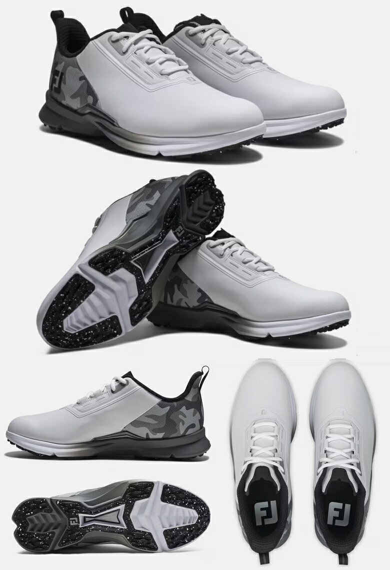 FootJoy FJ Fuel Golf Shoes - White / Grey / Camo フットジョイ FJ フューエル ...