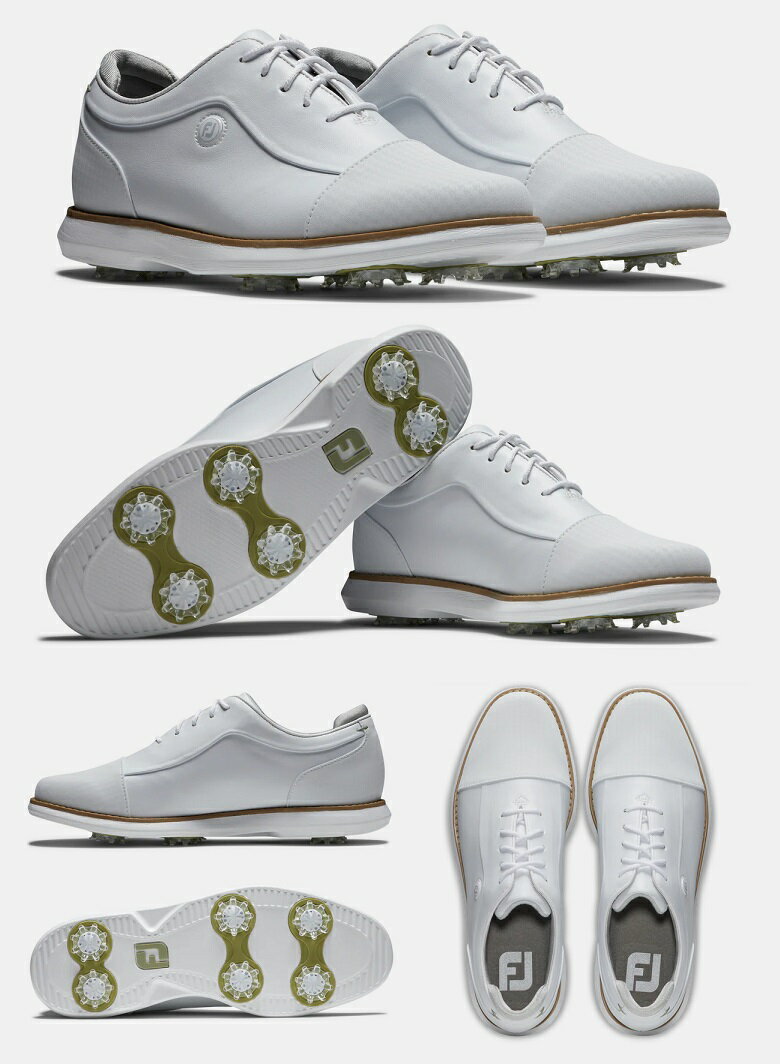 FootJoy Traditions Cap Toe Womens Golf Shoes- White フットジョイ トラディション キャップ トゥ レディス ゴルフ シューズ 97910