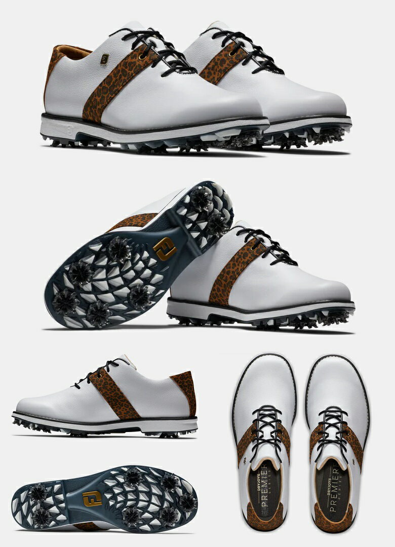 FootJoy Premiere Series - Womens Golf Shoes - White / Tan Leopard Print フットジョイ プレミア シリーズ レディース ゴルフ シューズ 99041