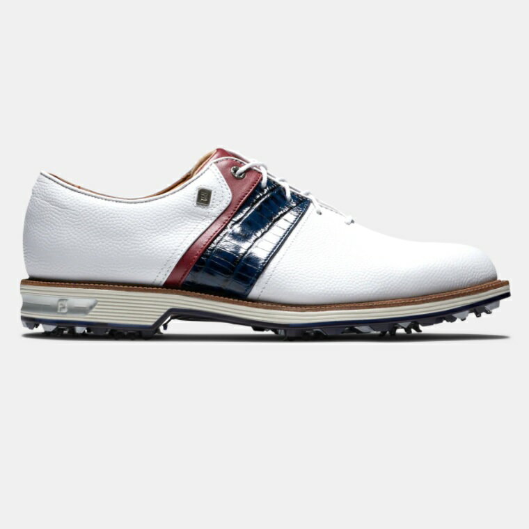 在庫あり！FootJoy Premiere Series - Packard Shoes (White/Navy/Red) フットジョイ パッカード ゴルフ シューズ 53909