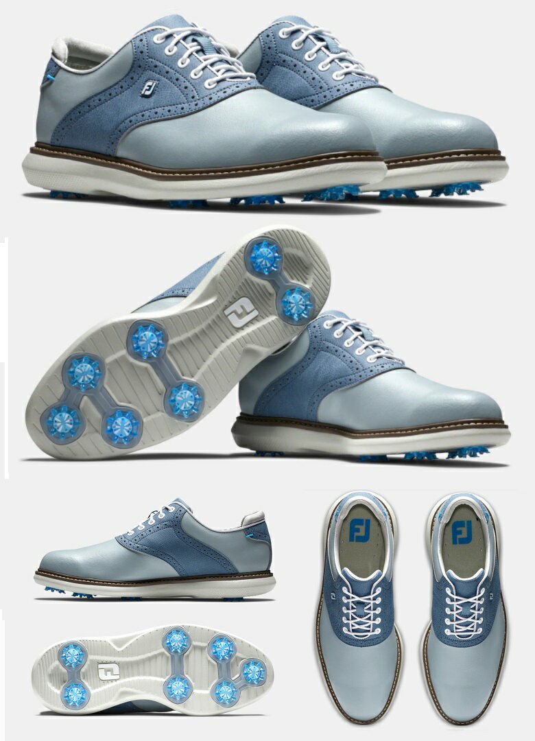 在庫あり！FootJoy Traditions Golf Shoes - (Grey/Blue) フットジョイ トラディションズ ゴルフ シューズ 57902
