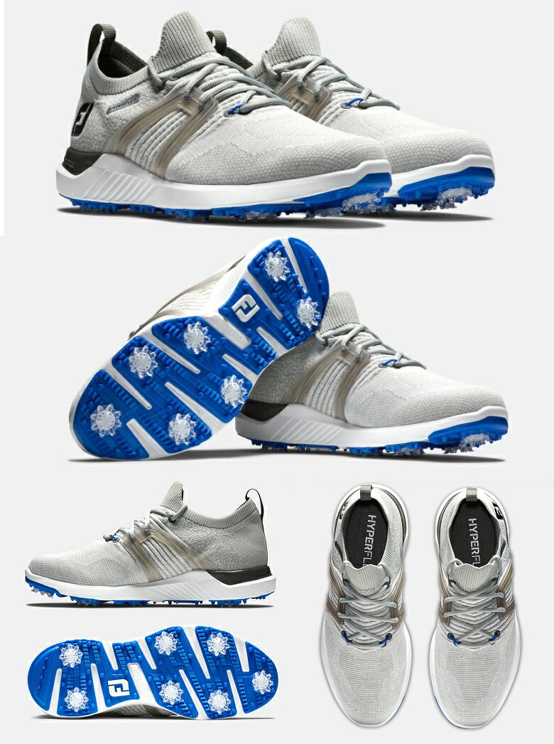 在庫あり！FootJoy HyperFlex Golf Shoes - Grey/White/Blue フットジョイ ハイパーフレックス ゴルフ シューズ 51080