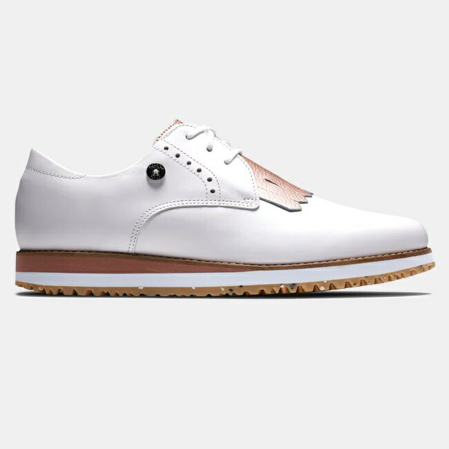 FootJoy Sport Retro - Kiltie Women Golf Shoes - White / Rose フットジョイ スポーツ レトロ キル...