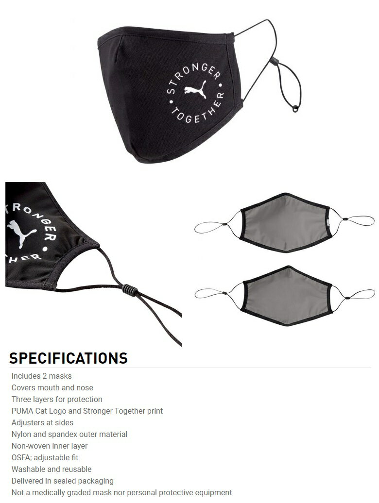 Puma Golf Face Mask �ס��� ����� �ե������ޥ��� (2�祻�å�)