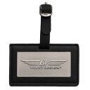 Titleist BV Wings Engraved Bag Tag - Black Leather w/ Antique Silver Metal BVECOX@GOCuh obO^O