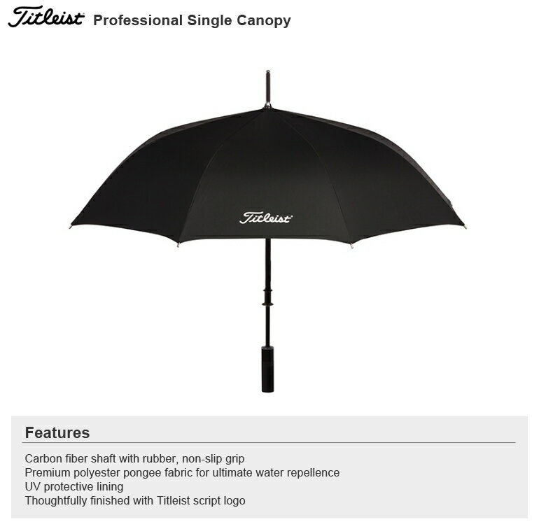 Titleist Professional Single Canopy Umbrella タイトリスト プロフェッショナル シングル キャノピー アンブレラ(TA8PROSCU-0)