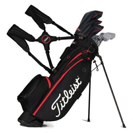 Titleist Players 4 Stand Bag！ 口径:4分割 フードカバー付(Black) バッグ重量：約1.7kg USモデル ネームタグは付属しません。 ※画像と実際の商品で一部デザインが違う事もございますのでご了承ください