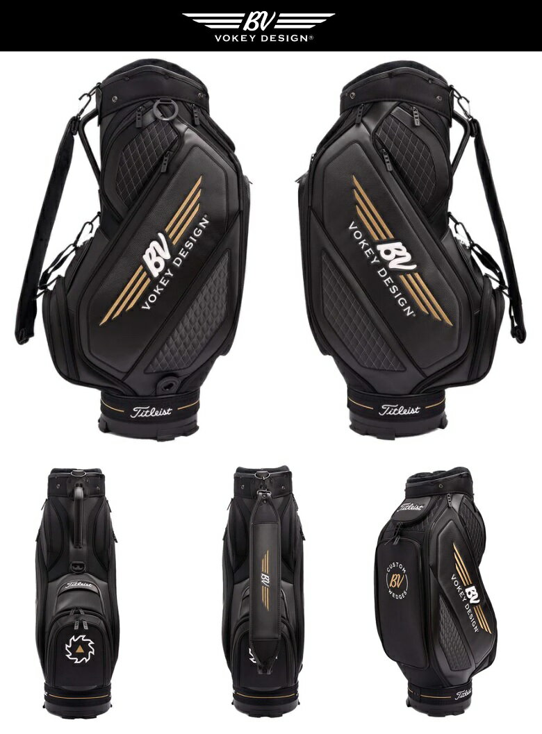 Titleist Vokey Midsize Staff Bag - Black/White/Gold タイトリスト ボーケイ ミッドサイズ スタッフバッグ